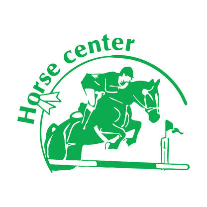 Engraving Stickers Horse Center Rider Equestrian Racing Sport Store Decoration