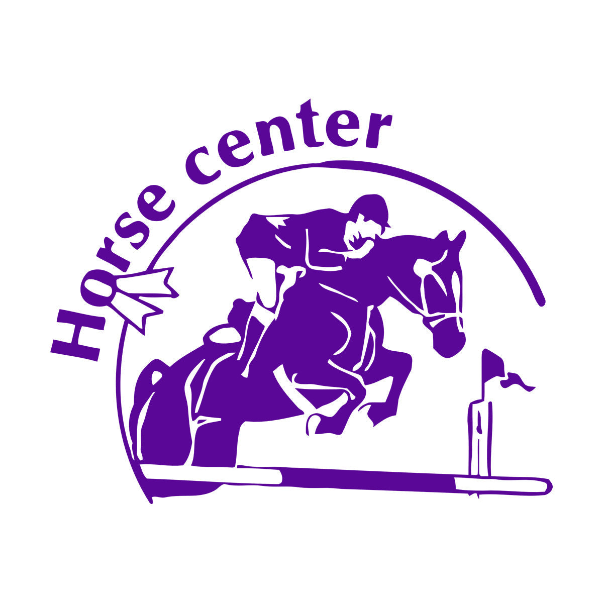 Engraving Stickers Horse Center Rider Equestrian Racing Sport Store Decoration