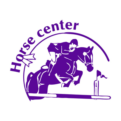 Engraving Stickers Horse Center Rider Equestrian Racing Sport Store Decoration