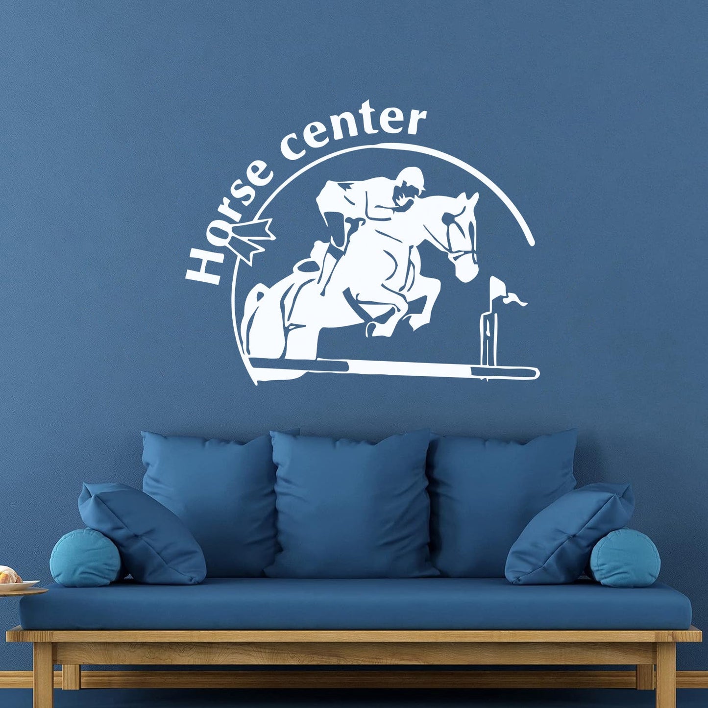 Engraving Stickers Horse Center Rider Equestrian Racing Sport Store Decoration