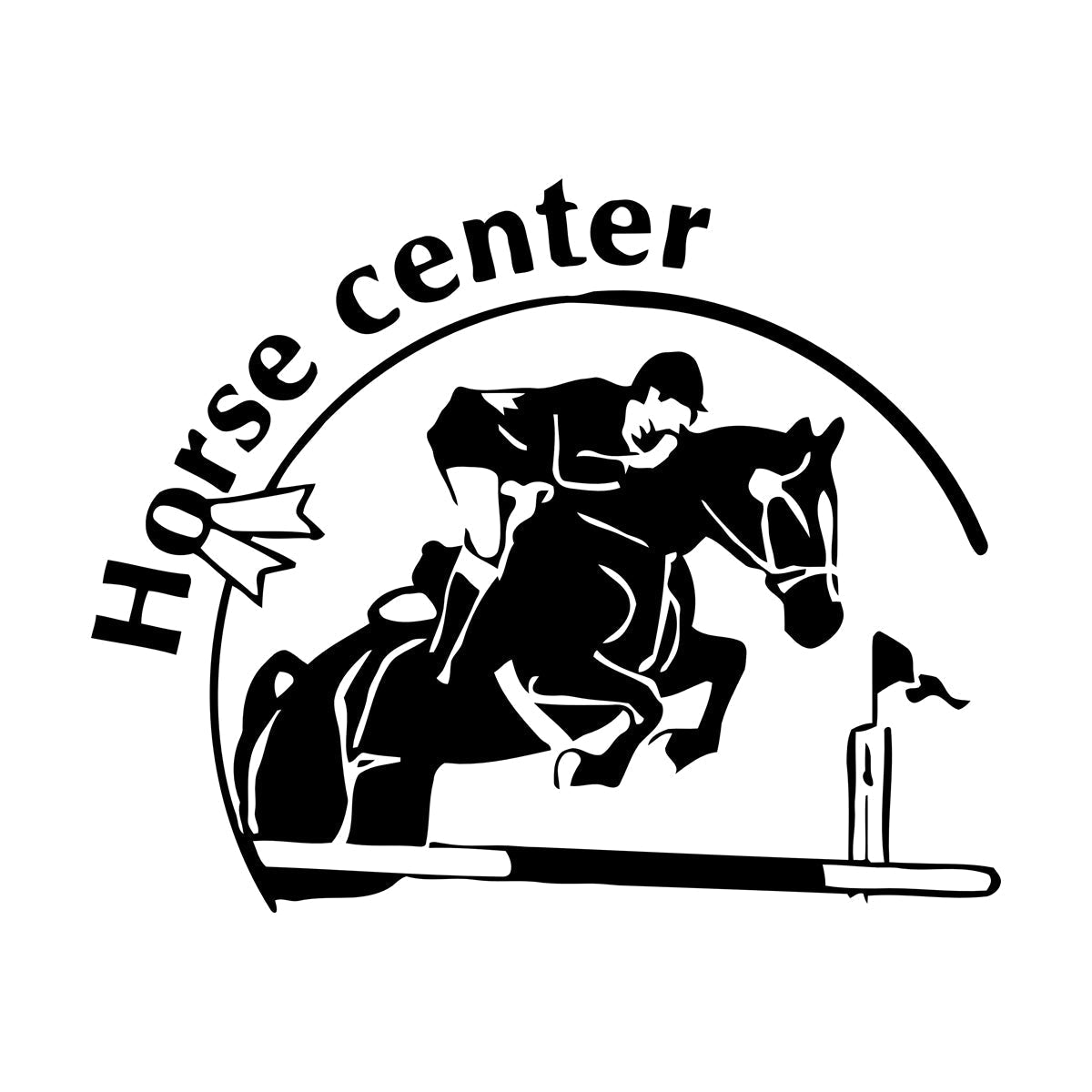 Engraving Stickers Horse Center Rider Equestrian Racing Sport Store Decoration