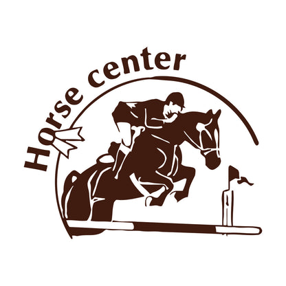 Engraving Stickers Horse Center Rider Equestrian Racing Sport Store Decoration