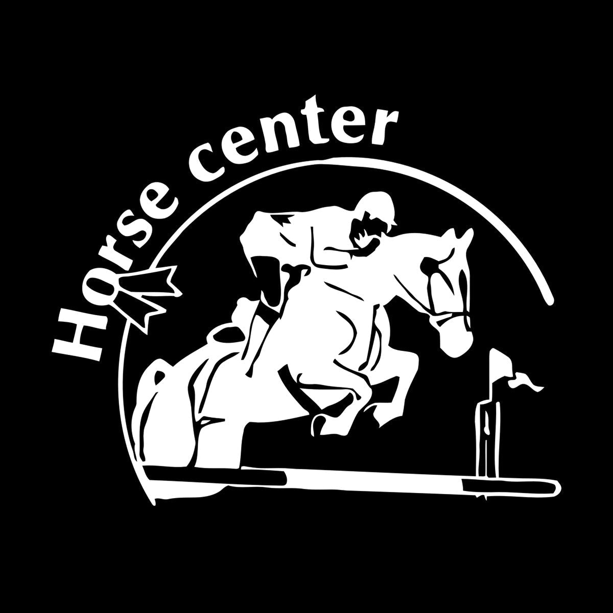 Engraving Stickers Horse Center Rider Equestrian Racing Sport Store Decoration