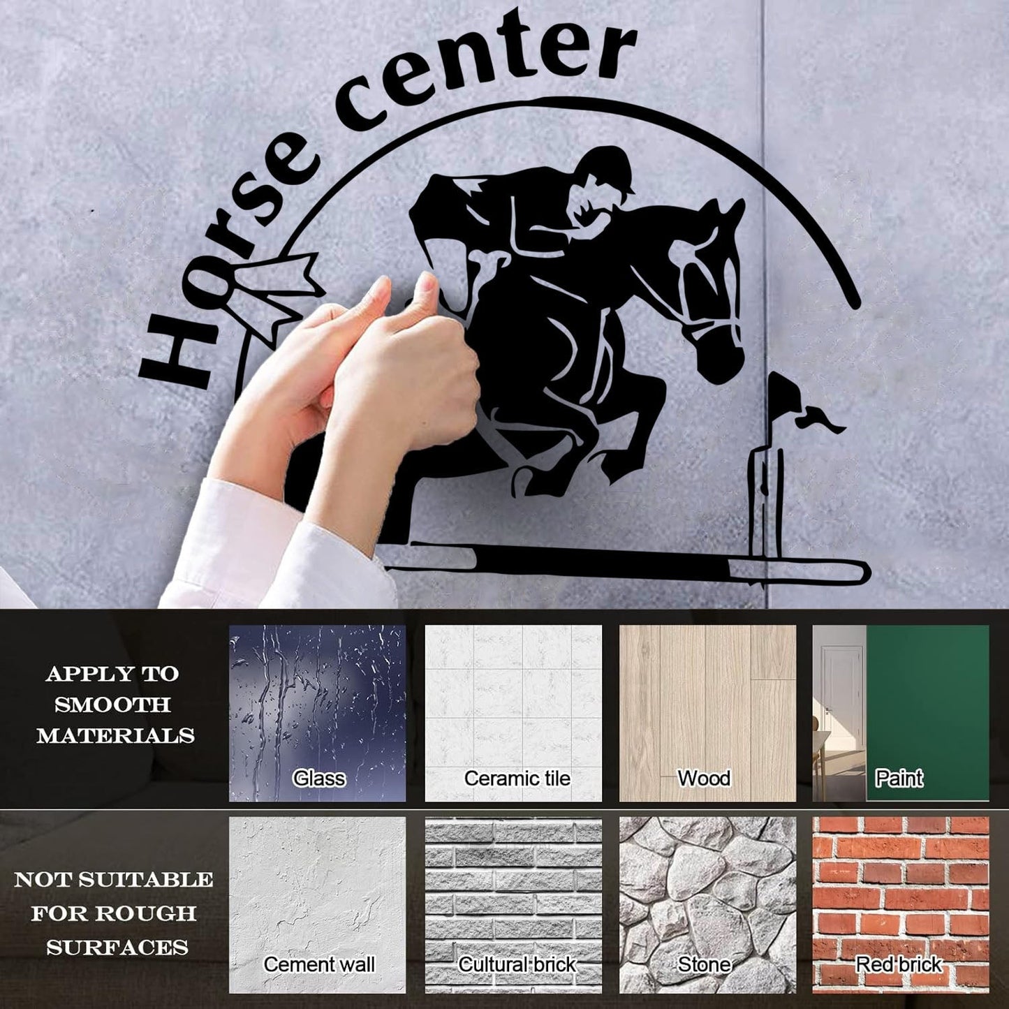 Engraving Stickers Horse Center Rider Equestrian Racing Sport Store Decoration