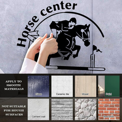 Engraving Stickers Horse Center Rider Equestrian Racing Sport Store Decoration