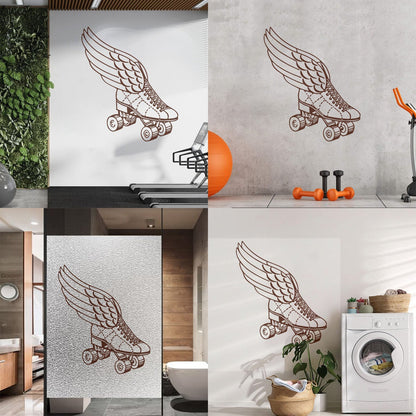 Wall Decals Paster Paper Retro Roller Derby Skating Skates Shoes With Wings Sport Do Not Damage The Wall Surface
