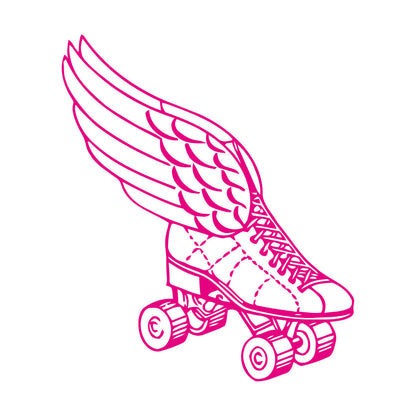Wall Decals Paster Paper Retro Roller Derby Skating Skates Shoes With Wings Sport Do Not Damage The Wall Surface