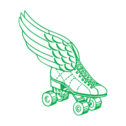 Wall Decals Paster Paper Retro Roller Derby Skating Skates Shoes With Wings Sport Do Not Damage The Wall Surface