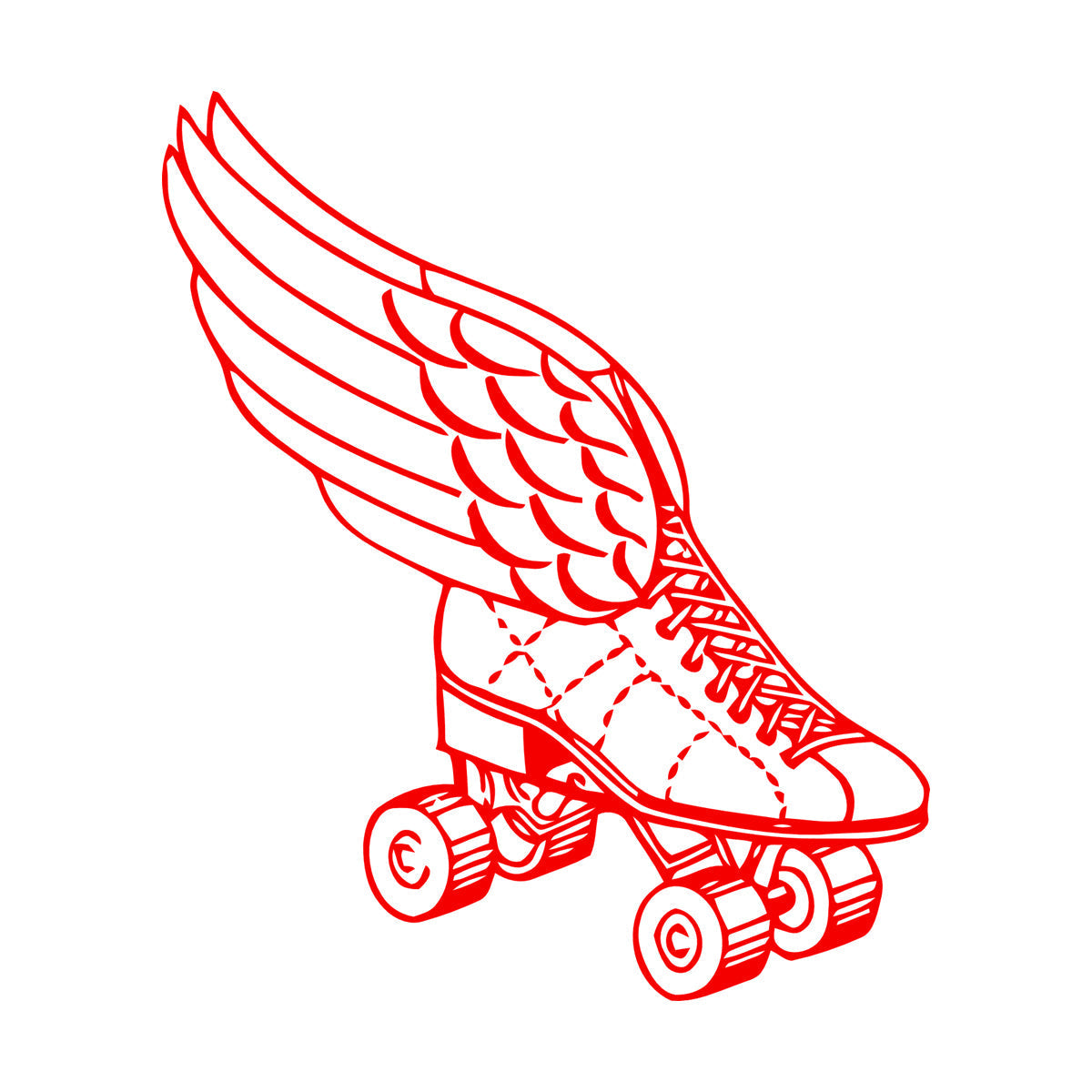 Wall Decals Paster Paper Retro Roller Derby Skating Skates Shoes With Wings Sport Do Not Damage The Wall Surface