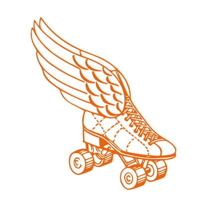 Wall Decals Paster Paper Retro Roller Derby Skating Skates Shoes With Wings Sport Do Not Damage The Wall Surface