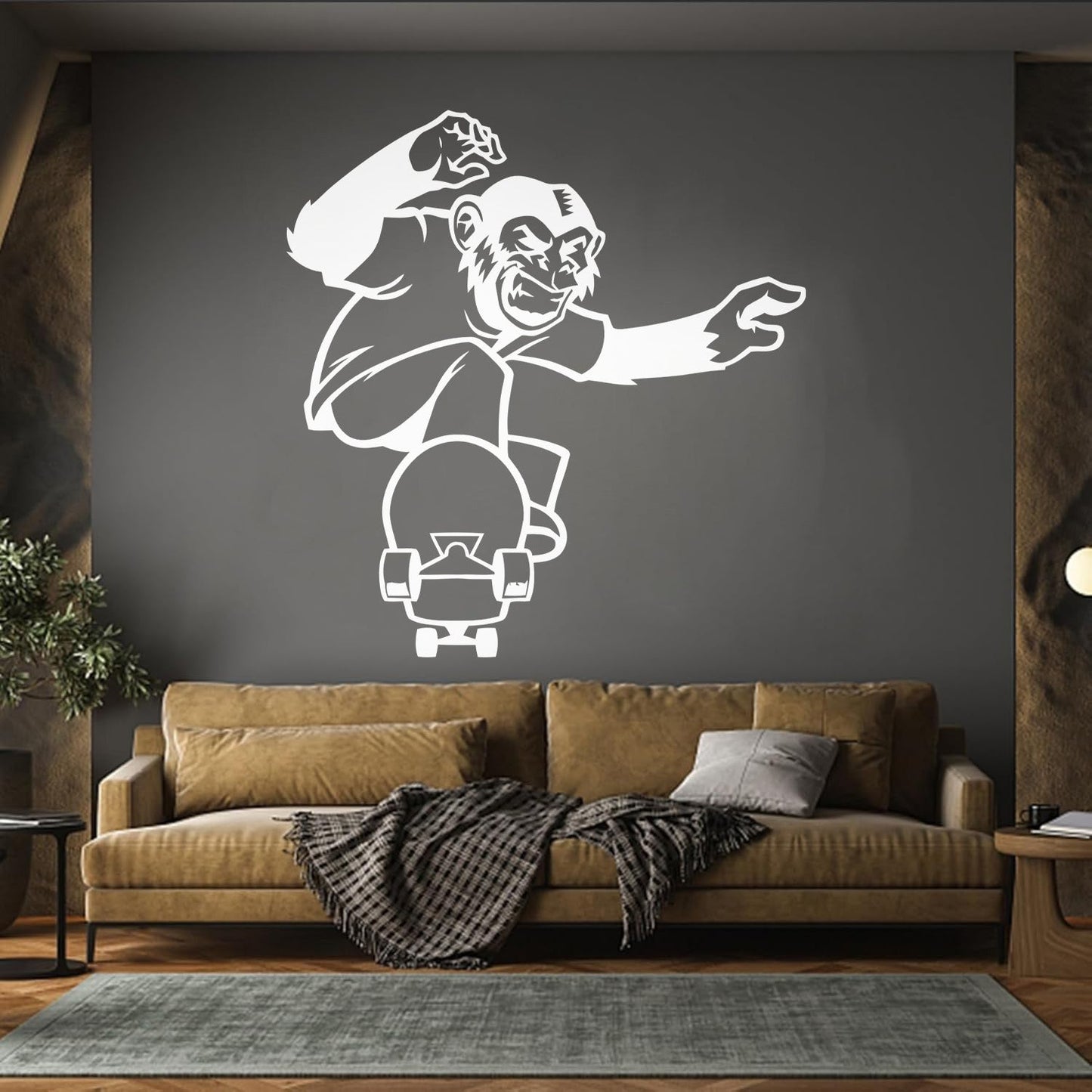 Scateboard Extreme Sport Animal Monkey Vinyl Wall Stickers Multi Color Selection
