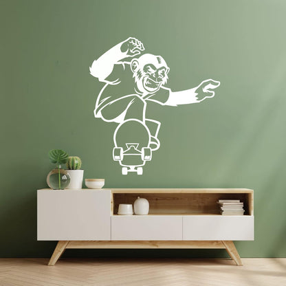 Scateboard Extreme Sport Animal Monkey Vinyl Wall Stickers Multi Color Selection