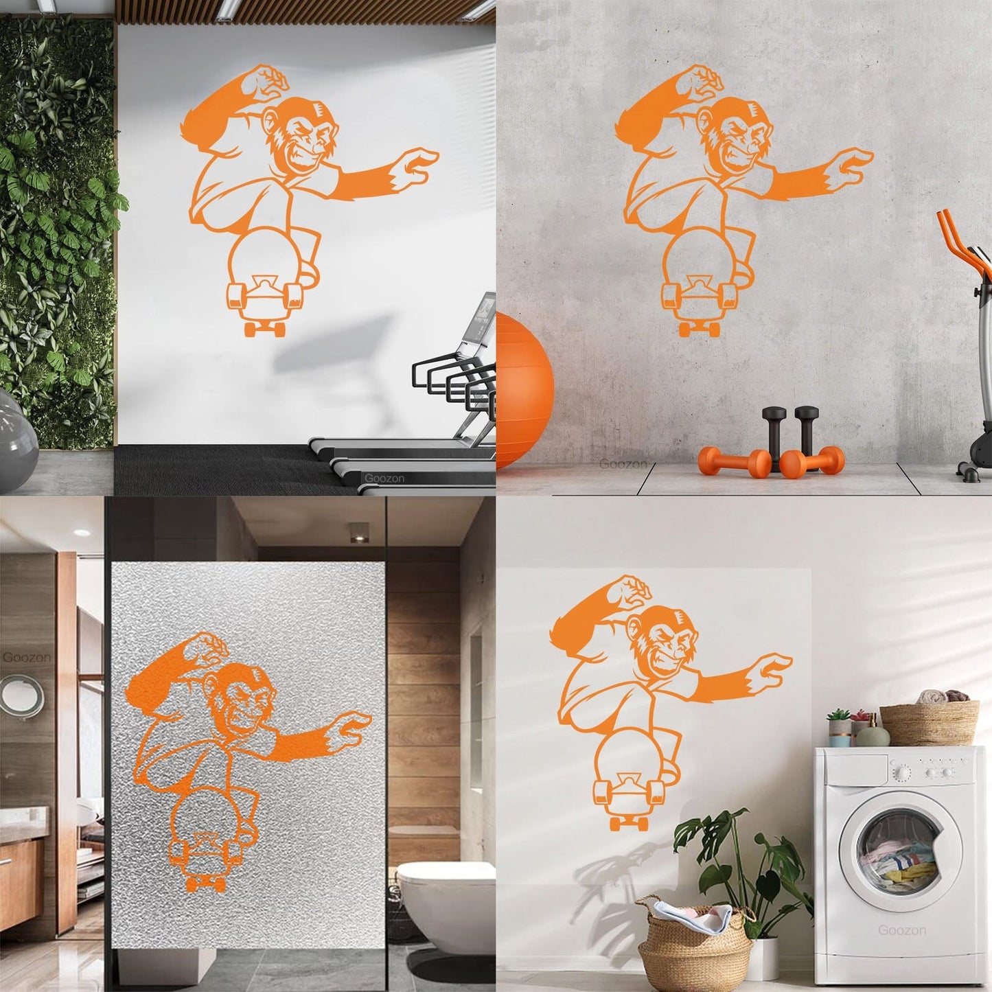 Scateboard Extreme Sport Animal Monkey Vinyl Wall Stickers Multi Color Selection