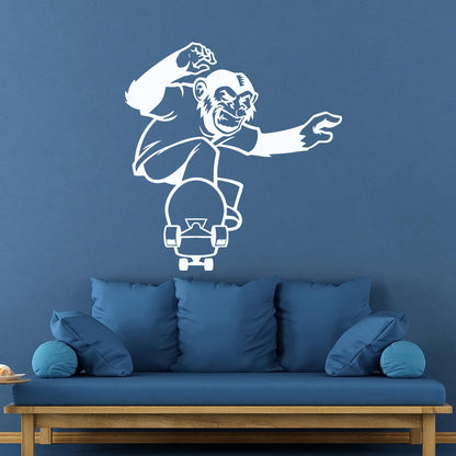 Scateboard Extreme Sport Animal Monkey Vinyl Wall Stickers Multi Color Selection