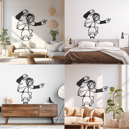 Scateboard Extreme Sport Animal Monkey Vinyl Wall Stickers Multi Color Selection