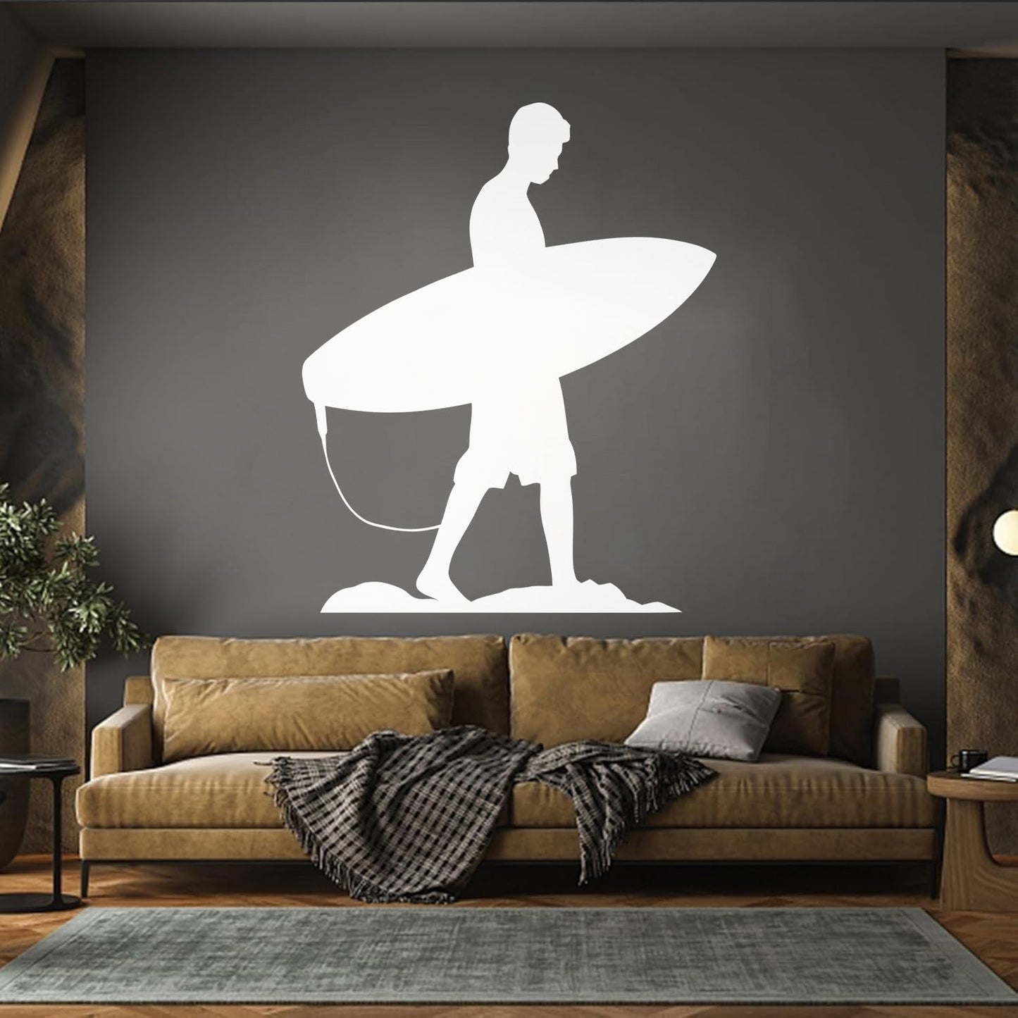 Wall Decals Serfer Serfing Water Sport Ocean Beach Equipped With Transfer Film Kit