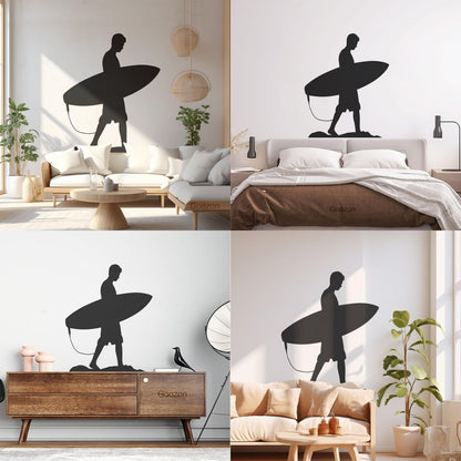 Wall Decals Serfer Serfing Water Sport Ocean Beach Equipped With Transfer Film Kit