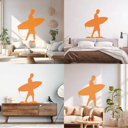 Wall Decals Serfer Serfing Water Sport Ocean Beach Equipped With Transfer Film Kit