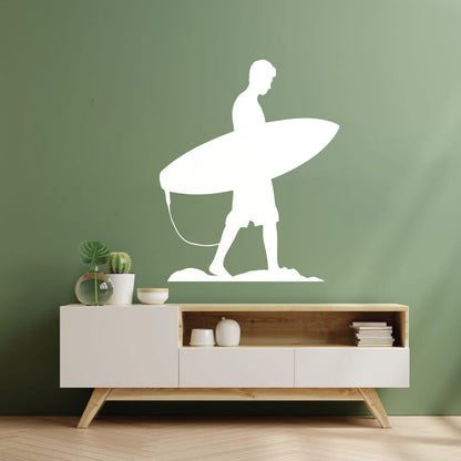 Wall Decals Serfer Serfing Water Sport Ocean Beach Equipped With Transfer Film Kit