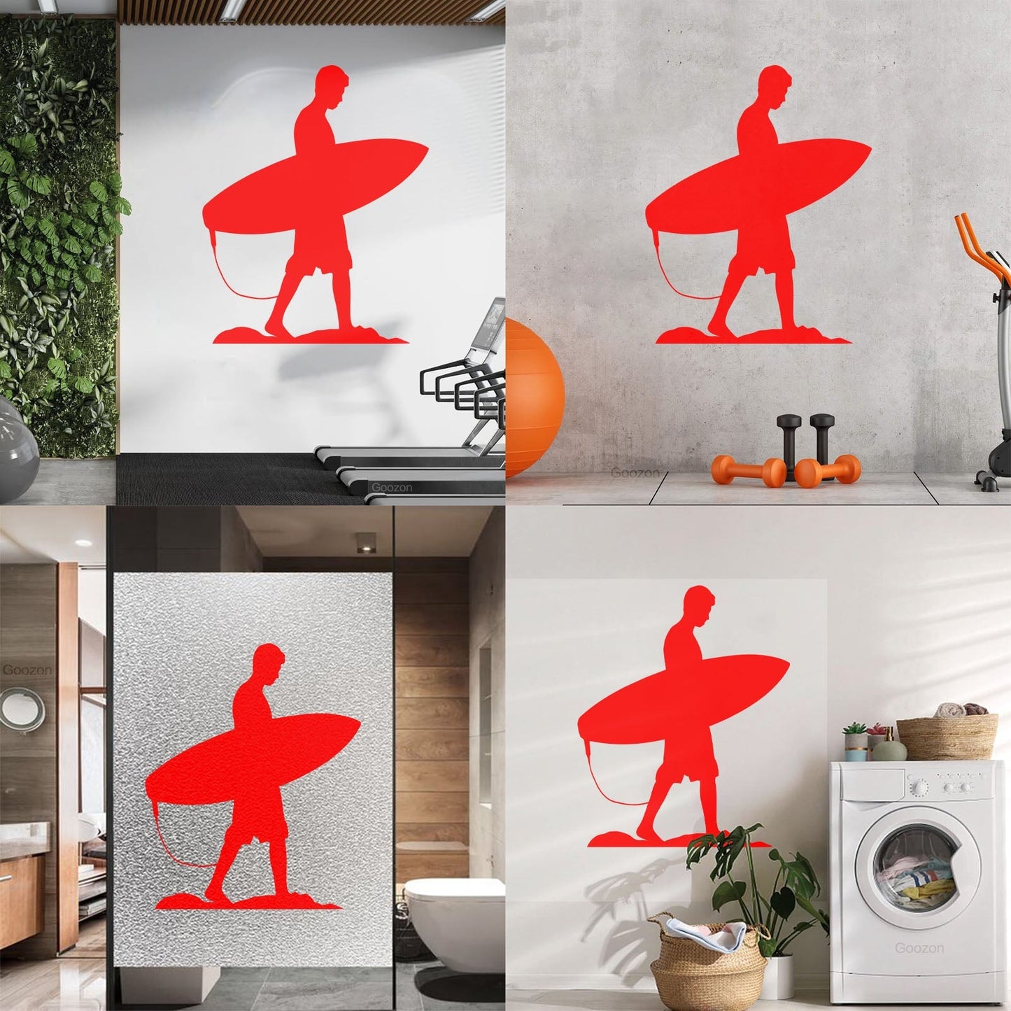 Wall Decals Serfer Serfing Water Sport Ocean Beach Equipped With Transfer Film Kit