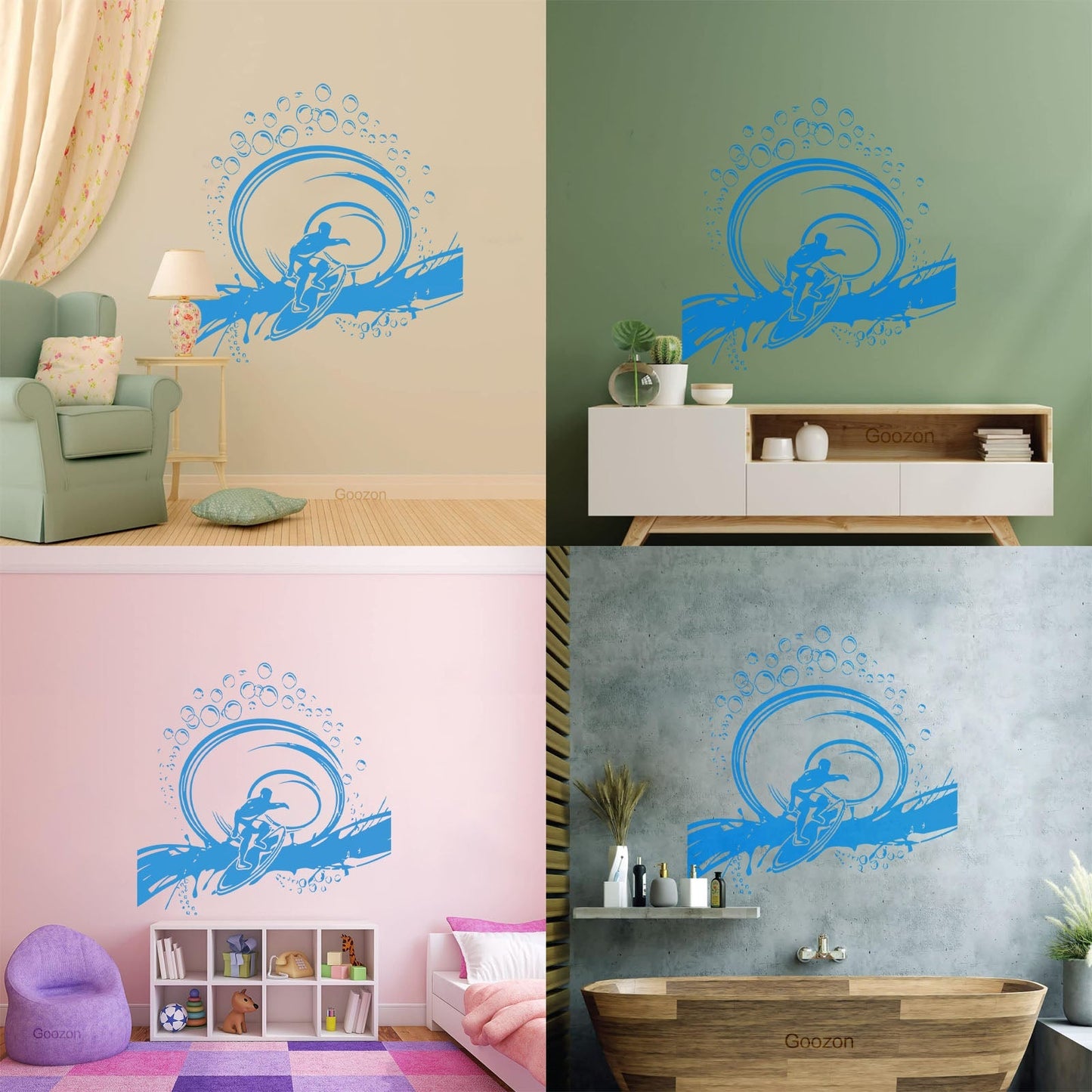 Vinyl Wall Decals Serfing Serfer Ocean Water Sport Easy Installation