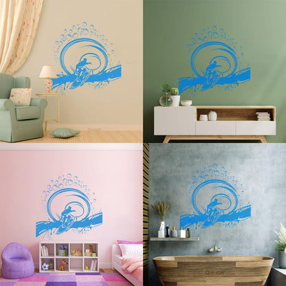 Vinyl Wall Decals Serfing Serfer Ocean Water Sport Easy Installation
