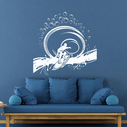 Vinyl Wall Decals Serfing Serfer Ocean Water Sport Easy Installation