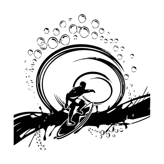 Vinyl Wall Decals Serfing Serfer Ocean Water Sport Easy Installation