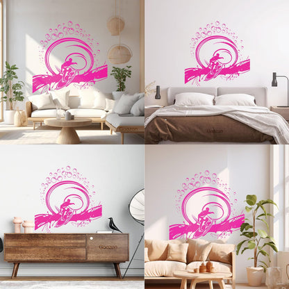 Vinyl Wall Decals Serfing Serfer Ocean Water Sport Easy Installation