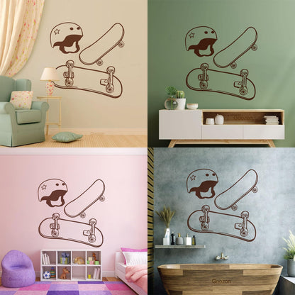 Wall Stickers Paster Paper Skateboard Helmet Extreme Sports Street Teens Waterproof