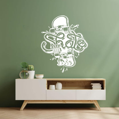 Wall Stickers Skate Skateboard Extreme Teen Street Sport Can Modify And Add Information