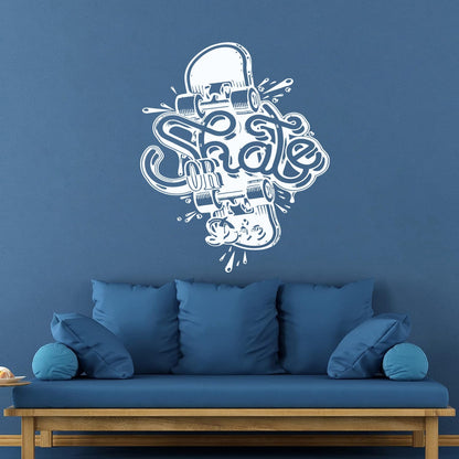 Wall Stickers Skate Skateboard Extreme Teen Street Sport Can Modify And Add Information
