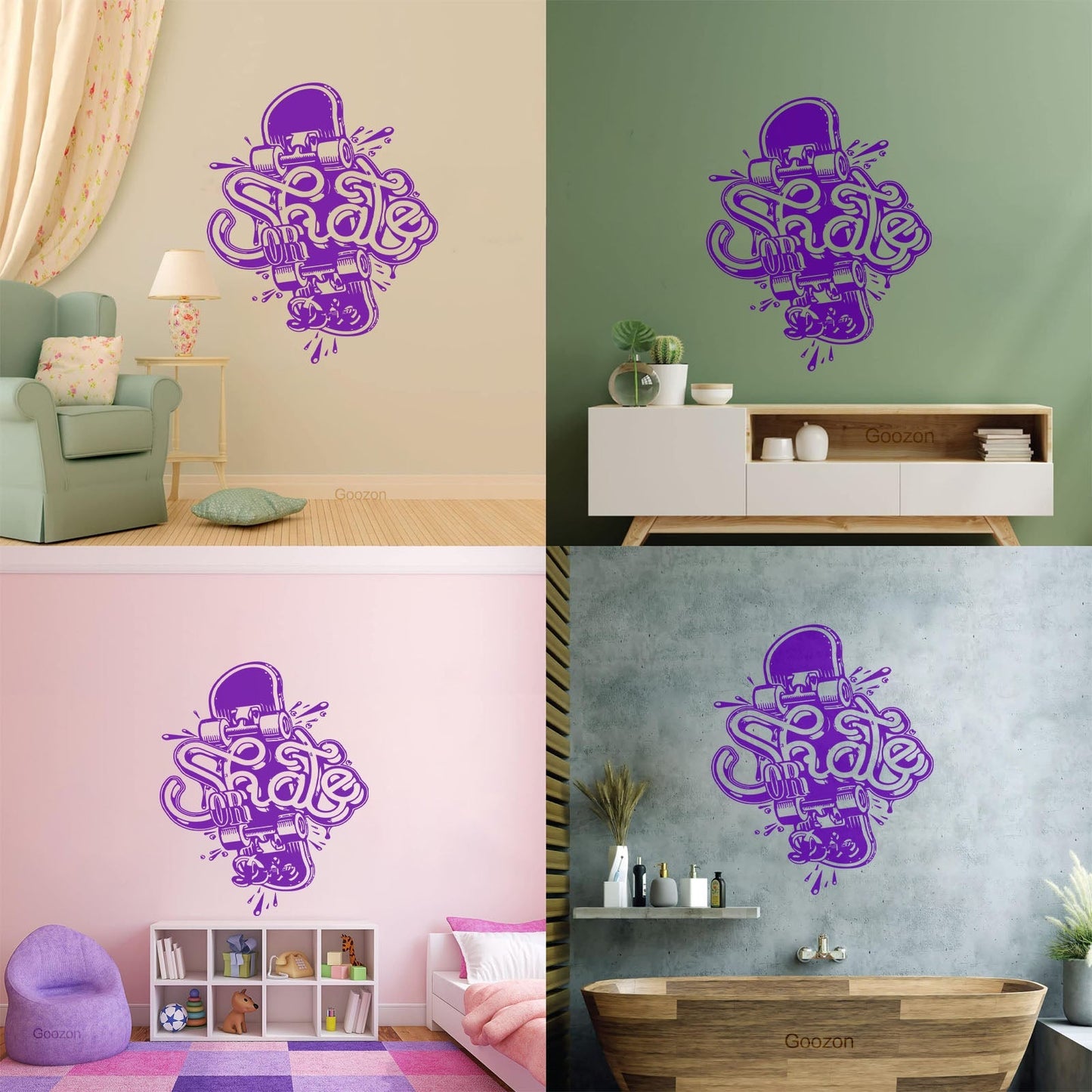 Wall Stickers Skate Skateboard Extreme Teen Street Sport Can Modify And Add Information