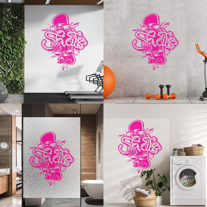 Wall Stickers Skate Skateboard Extreme Teen Street Sport Can Modify And Add Information