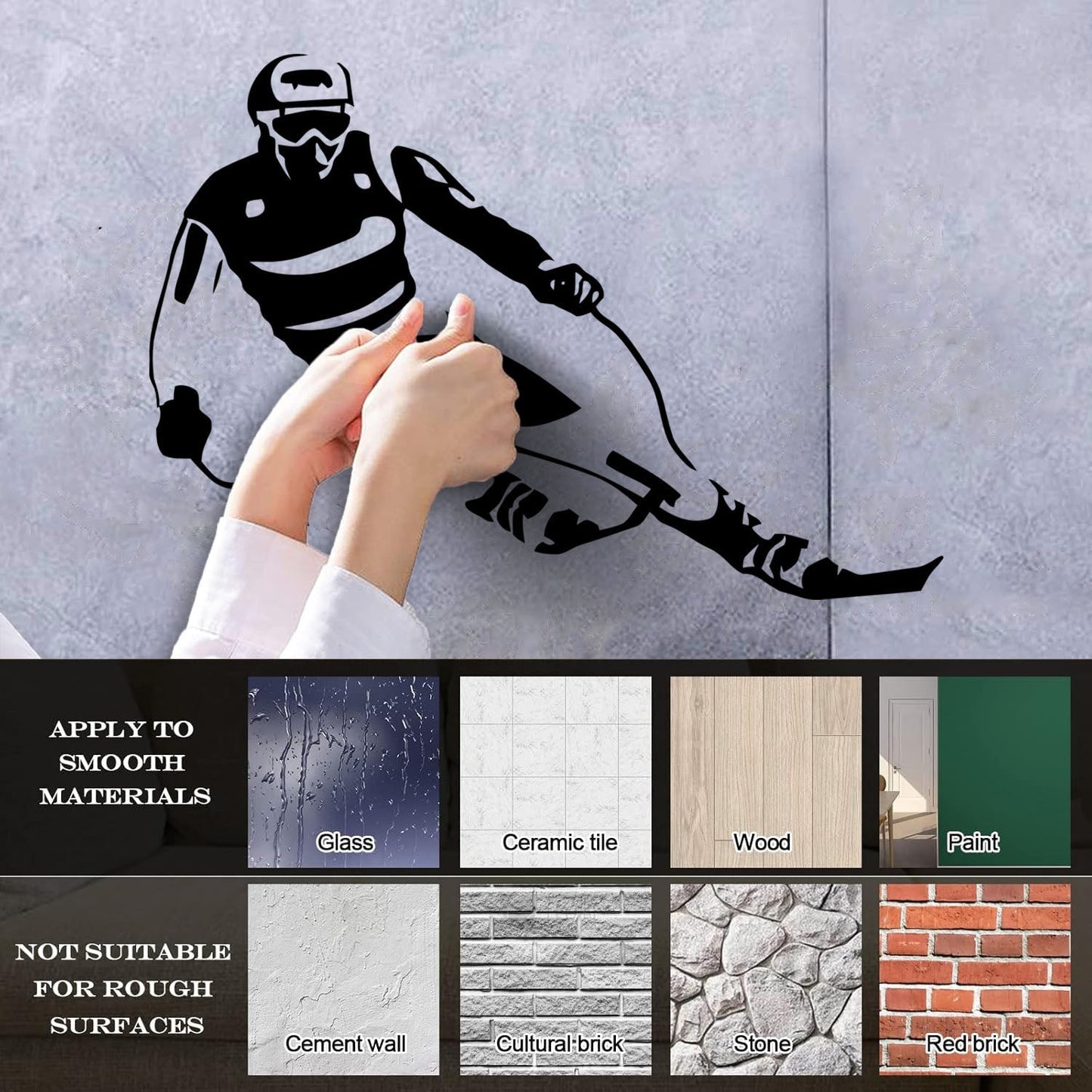 Fine Carving Decals Ski Winter Sport Skier Extreme Living Art Decoration