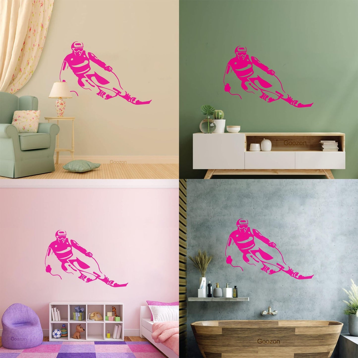 Fine Carving Decals Ski Winter Sport Skier Extreme Living Art Decoration