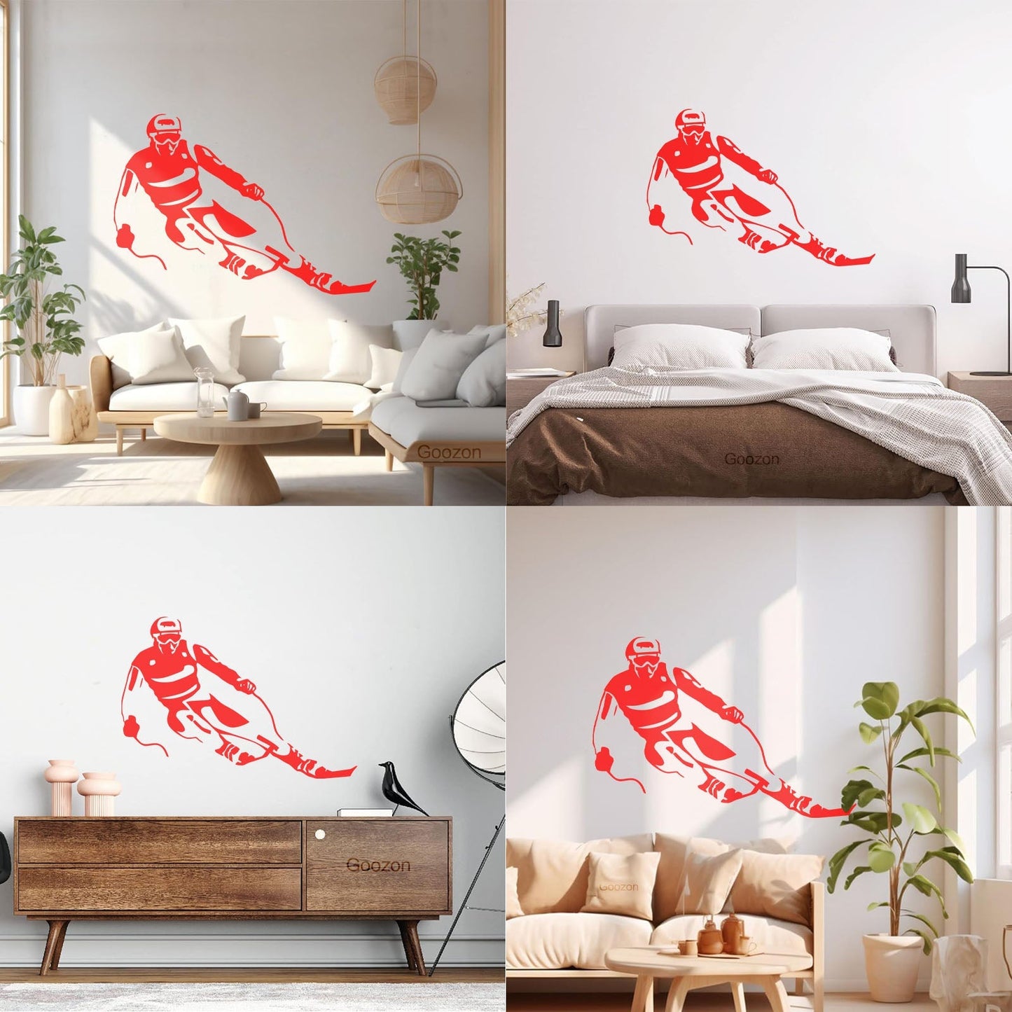 Fine Carving Decals Ski Winter Sport Skier Extreme Living Art Decoration