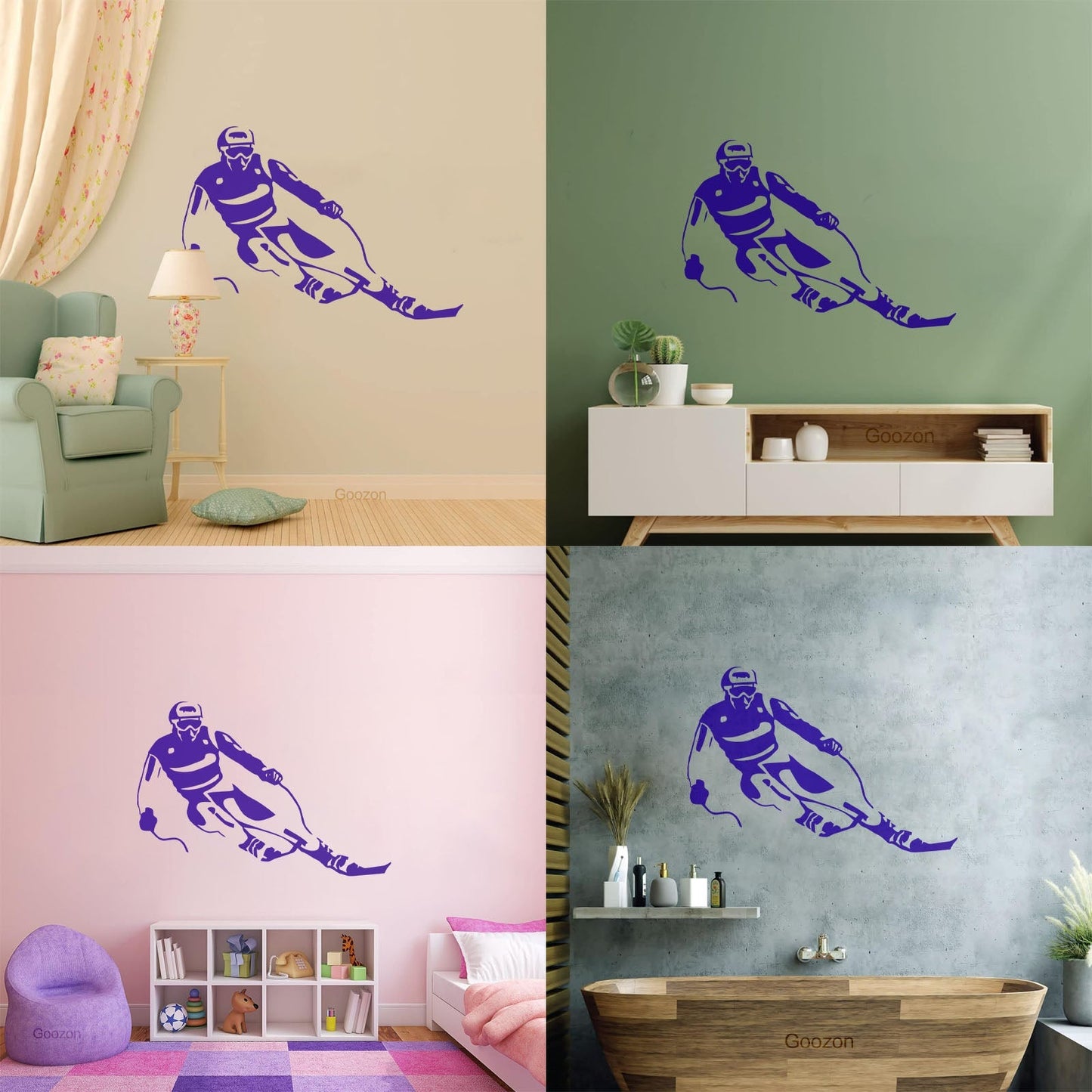 Fine Carving Decals Ski Winter Sport Skier Extreme Living Art Decoration