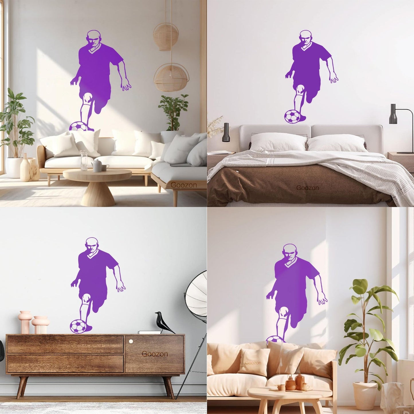 Wall Decals Pvc Soccer Football Ball Player Sport Glass Stickers