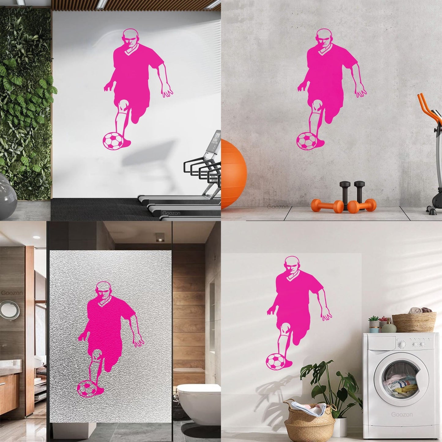 Wall Decals Pvc Soccer Football Ball Player Sport Glass Stickers