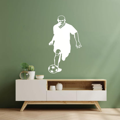 Wall Decals Pvc Soccer Football Ball Player Sport Glass Stickers