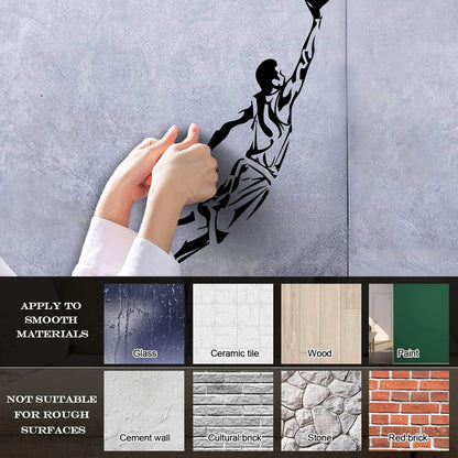 Engraving Decals Sport Basketball Jumping Multi Color Selection