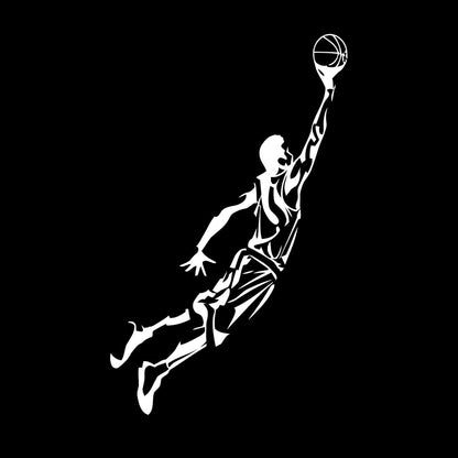 Engraving Decals Sport Basketball Jumping Multi Color Selection
