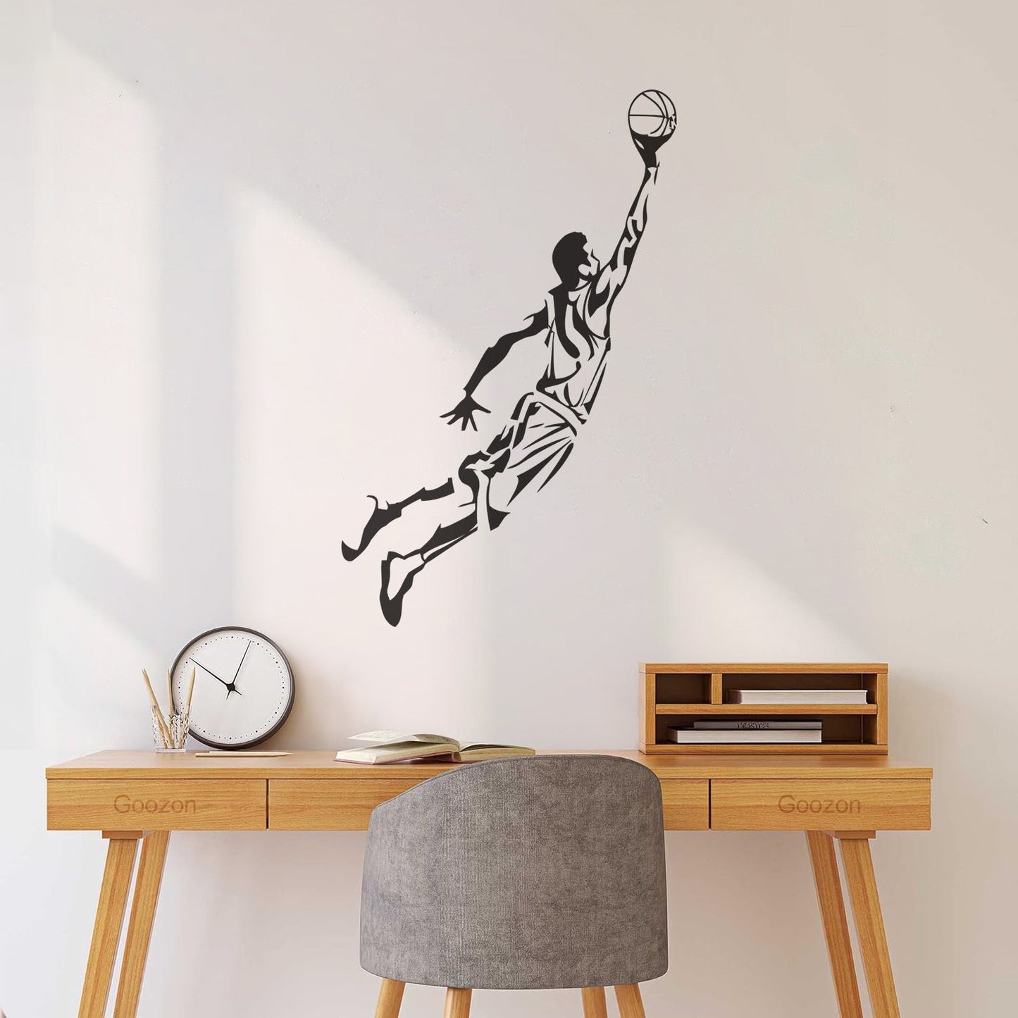 Engraving Decals Sport Basketball Jumping Multi Color Selection