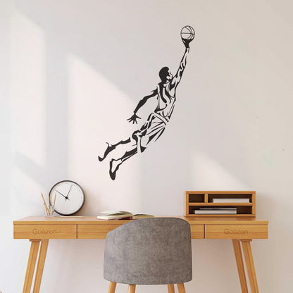 Engraving Decals Sport Basketball Jumping Multi Color Selection