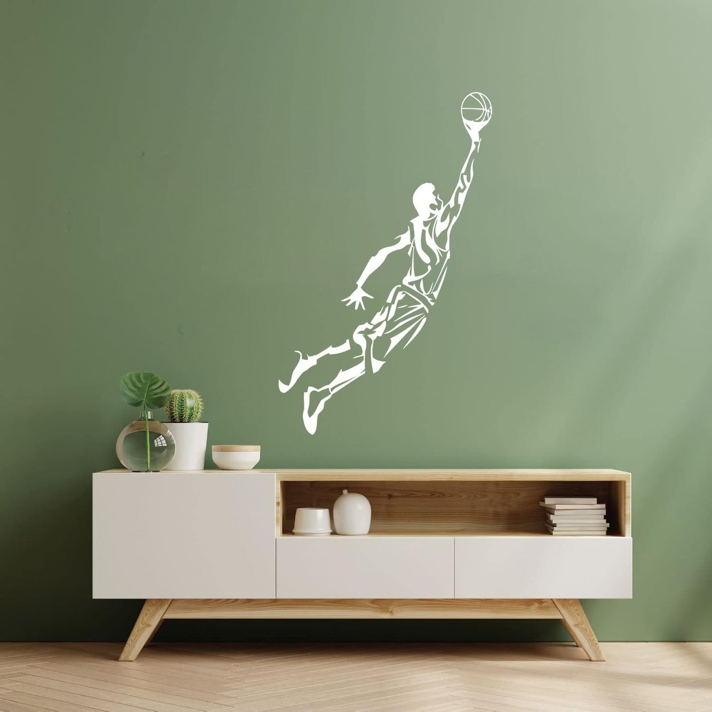 Engraving Decals Sport Basketball Jumping Multi Color Selection