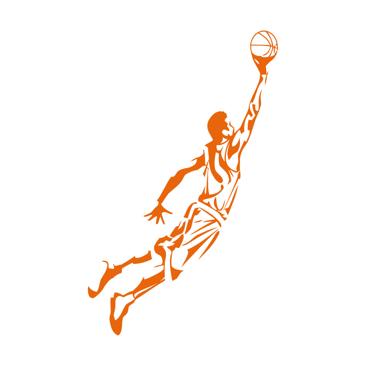 Engraving Decals Sport Basketball Jumping Multi Color Selection