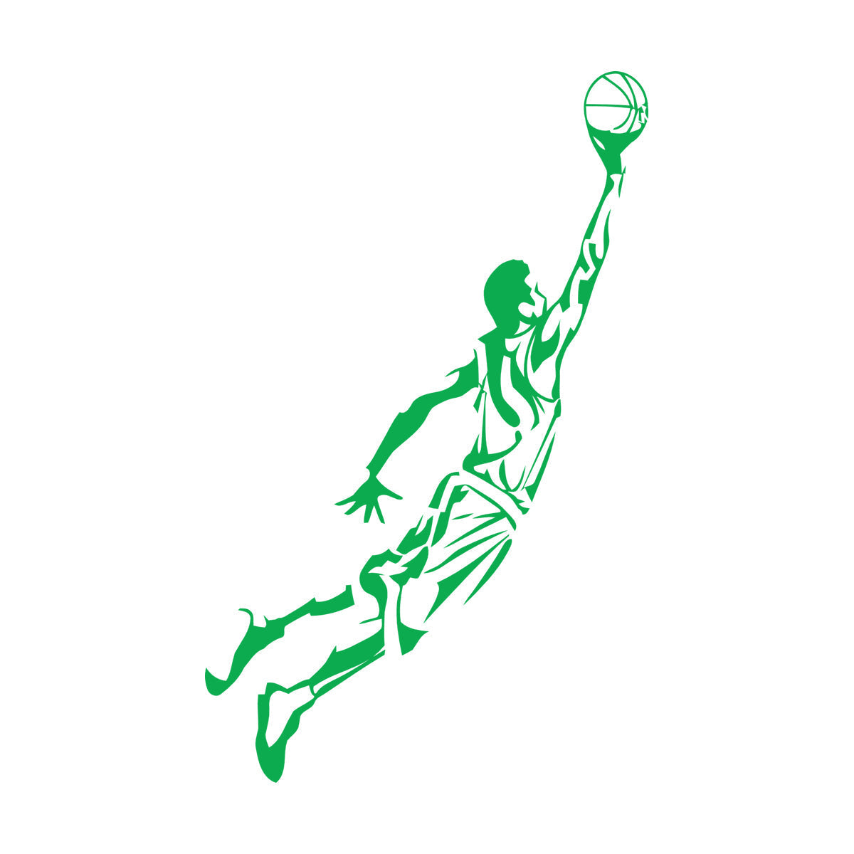 Engraving Decals Sport Basketball Jumping Multi Color Selection
