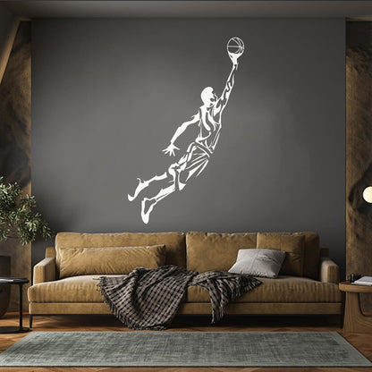 Engraving Decals Sport Basketball Jumping Multi Color Selection
