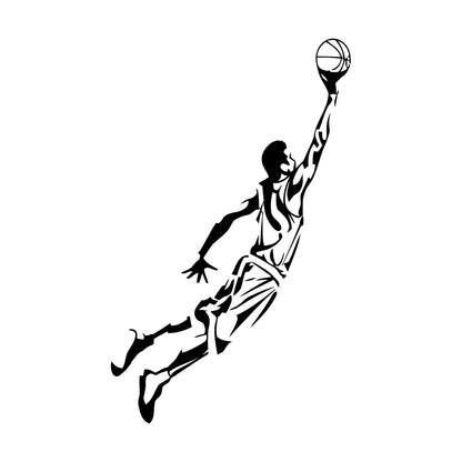 Engraving Decals Sport Basketball Jumping Multi Color Selection